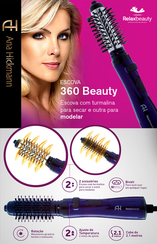 Escova Rotativa Relaxbeauty - Beauty 360º Ana Hickmann