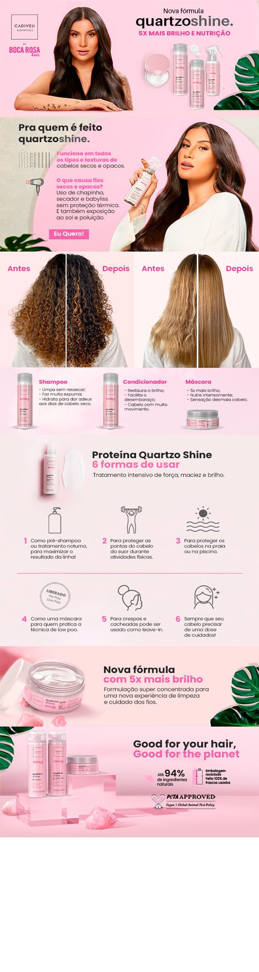 Cadiveu Essential Quartzo Shine by Boca Rosa Hair Proteína