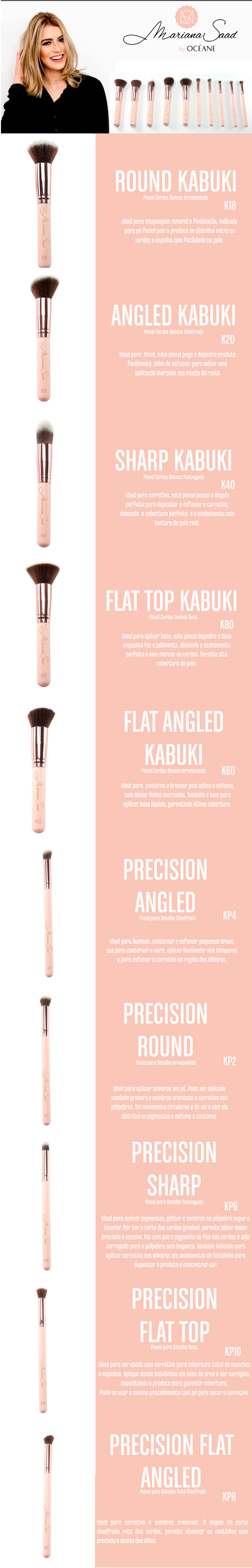 Pincel Kabuki de Blush Coleção Mariana Saad Océane Angled